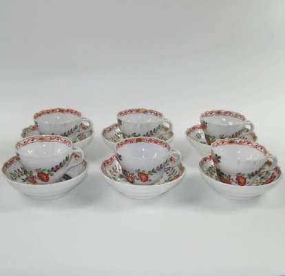 Antique Patterned Imari Cups & Saucers from Meissen, Set of 6-BMM-765488