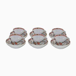 Antique Patterned Imari Cups & Saucers from Meissen, Set of 6-BMM-765488