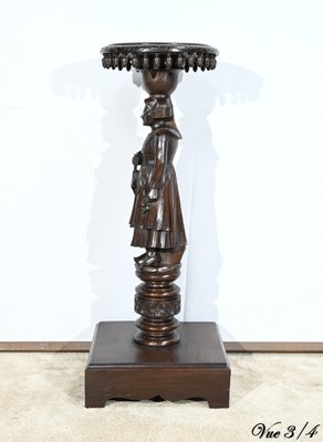 Antique Pedestal in Chestnut, 1890s-RVK-1771123