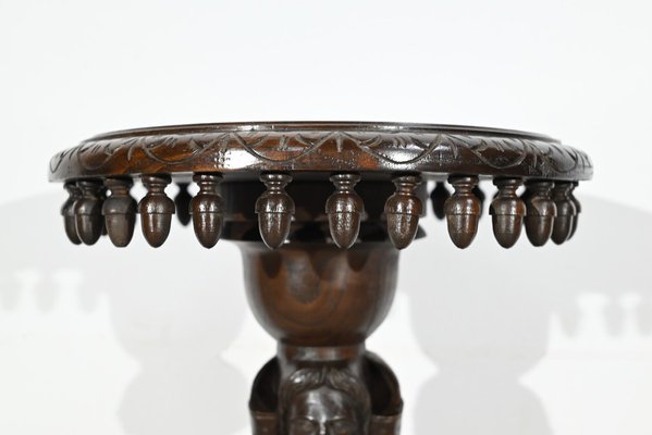 Antique Pedestal in Chestnut, 1890s-RVK-1771123