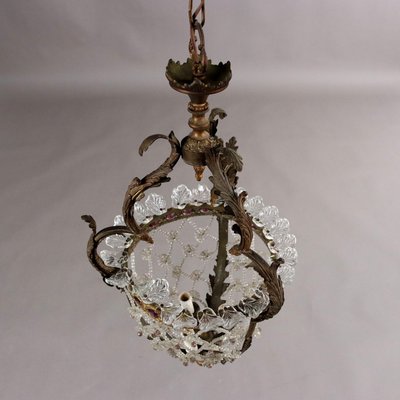 Antique Pendant in Gilded Bronze and Glass-VMM-2023927