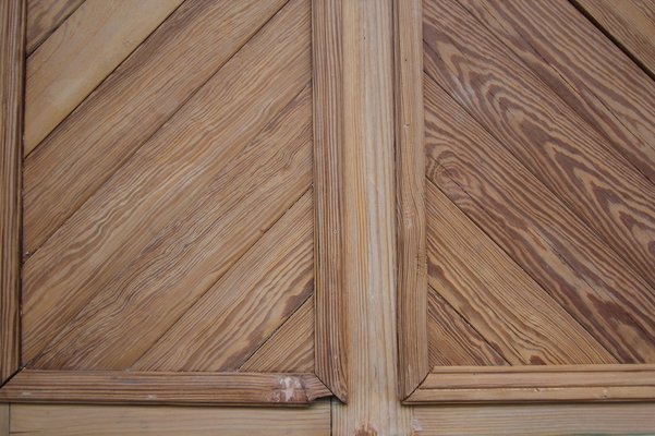 Antique Pine Door with Glass, 1890s-TAT-1767909