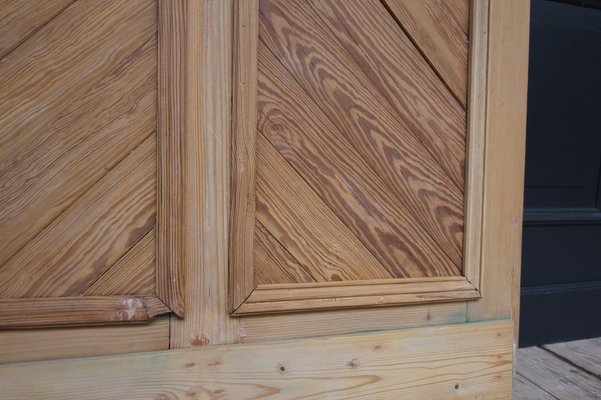 Antique Pine Door with Glass, 1890s-TAT-1767909