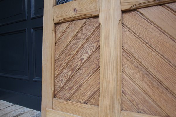 Antique Pine Door with Glass, 1890s-TAT-1767909