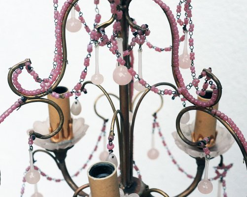 Antique Pink Opaline Chandelier-TJ-769652