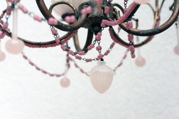 Antique Pink Opaline Chandelier-TJ-769652