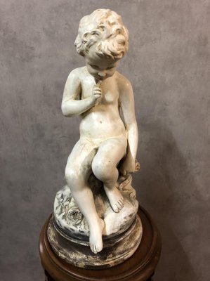 Antique Plaster Silent Child of Falconnet Sculpture-SDV-673935