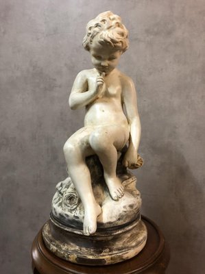 Antique Plaster Silent Child of Falconnet Sculpture-SDV-673935