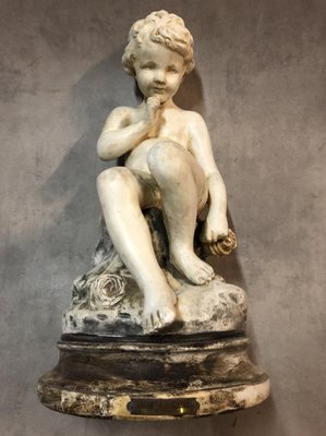 Antique Plaster Silent Child of Falconnet Sculpture-SDV-673935