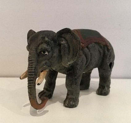 Antique Polychrome Elephant, 1900s-BA-658294