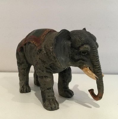 Antique Polychrome Elephant, 1900s-BA-658294