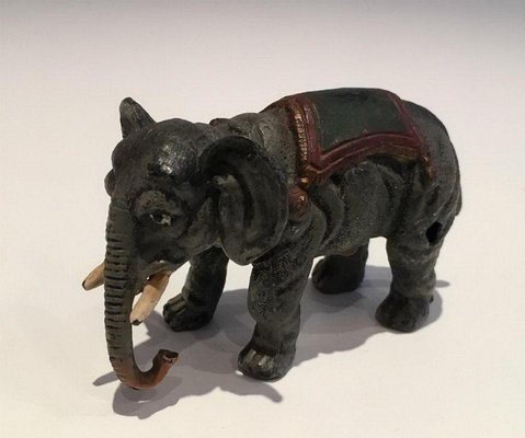 Antique Polychrome Elephant, 1900s-BA-658294