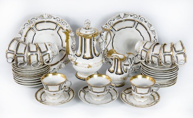 Antique Porcelain 11-Person Tea Set by Carl Tielsch, Set of 37-ZVH-1138715