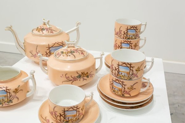 Antique Porcelain Coffee Service Set, Set of 15-UJE-750760