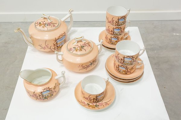 Antique Porcelain Coffee Service Set, Set of 15-UJE-750760