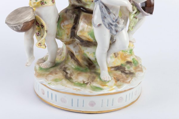 Antique Porcelain Group the Music Players-WFS-744707