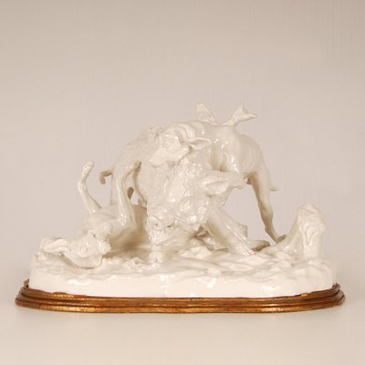 Antique Porcelain Hunting Scene, 19th-Century-GOE-1121728