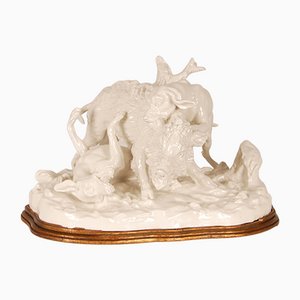 Antique Porcelain Hunting Scene, 19th-Century-GOE-1121728