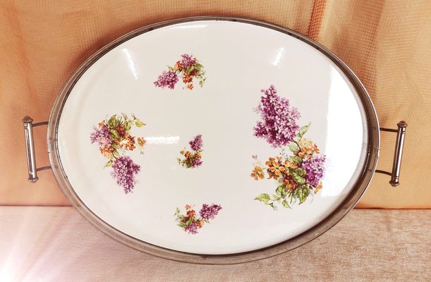 Antique Porcelain Metal Tray, 1930s-ELB-1094557