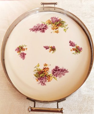 Antique Porcelain Metal Tray, 1930s-ELB-1094557