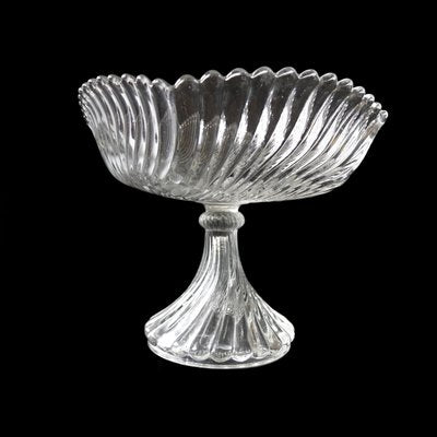 Antique Pressed Glass Bowl on Foot Turbin from Reijmyre, Sweden, 1900s-JKV-2023226