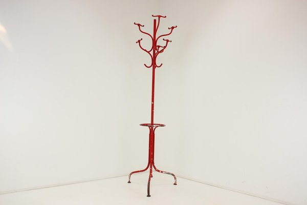 Antique Red Cast Iron Coat Rack, 1920s-TZ-1269898