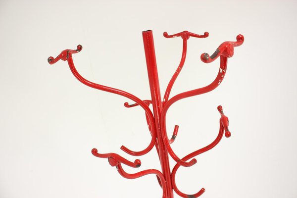 Antique Red Cast Iron Coat Rack, 1920s-TZ-1269898