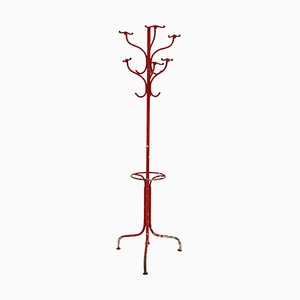 Antique Red Cast Iron Coat Rack, 1920s-TZ-1269898