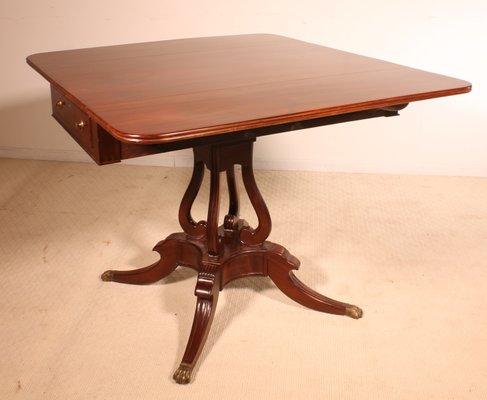 Antique Regency Mahogany Pembroke Table-HPU-861577