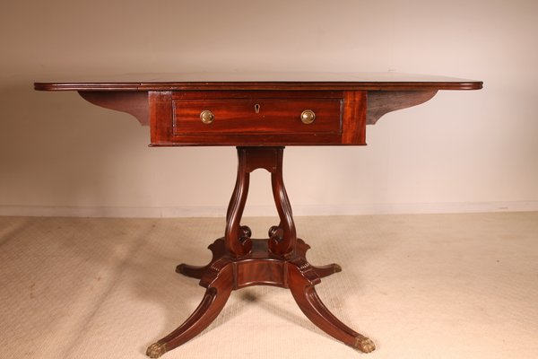 Antique Regency Mahogany Pembroke Table-HPU-861577