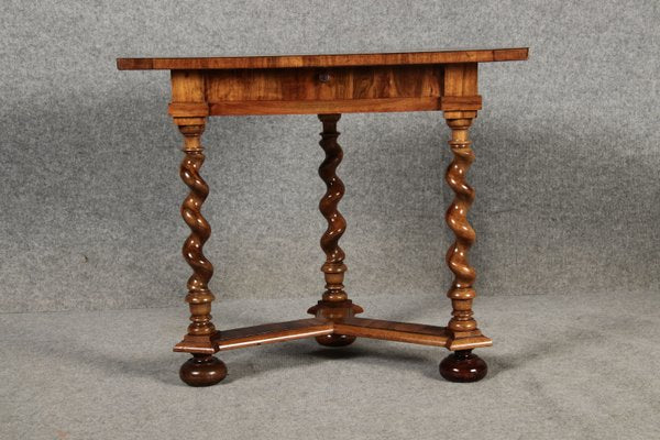 Antique Renaissance Demi Lune Console Table Walnut Inlays, 1700s-DXD-2021900