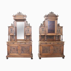 Antique Renaissance Style Walnut Sideboards, Set of 2-DCO-571326