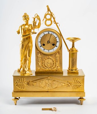 Antique Restoration Period Gilt Bronze Pendulum Clock-UQL-887421