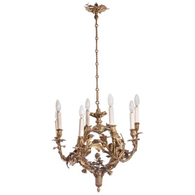 Antique Rococo Bronze Crown Chandelier, 1900s-FLW-1402155