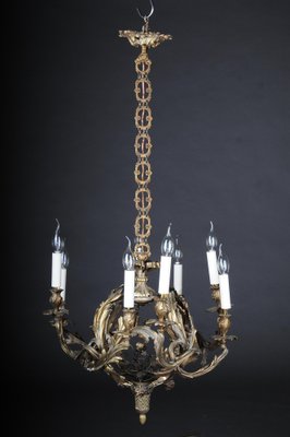 Antique Rococo Bronze Crown Chandelier, 1900s-FLW-1402155