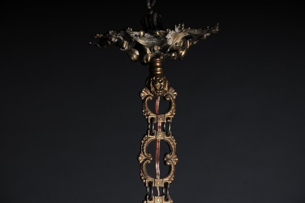 Antique Rococo Bronze Crown Chandelier, 1900s-FLW-1402155