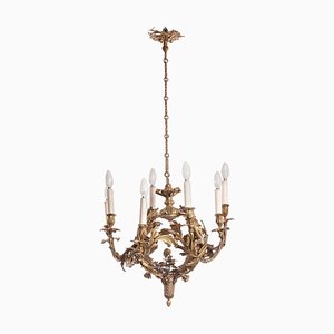 Antique Rococo Bronze Crown Chandelier, 1900s-FLW-1402155