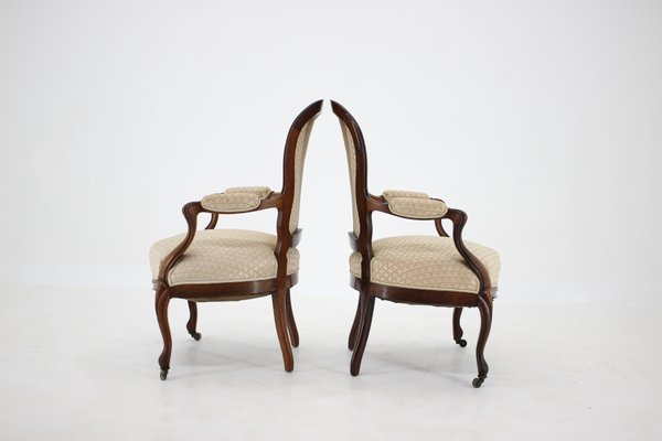 Antique Rococo Style Danish Armchairs, 1900s, Set of 2-TZ-582146