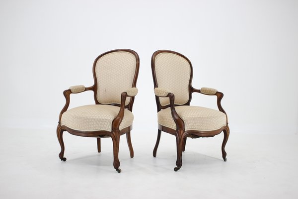 Antique Rococo Style Danish Armchairs, 1900s, Set of 2-TZ-582146