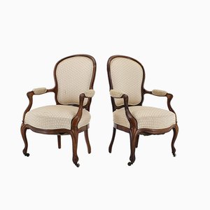 Antique Rococo Style Danish Armchairs, 1900s, Set of 2-TZ-582146