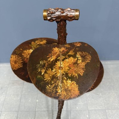 Antique Rose Branches Plant Table with Flower-Painted Plateaus-NPL-2016950