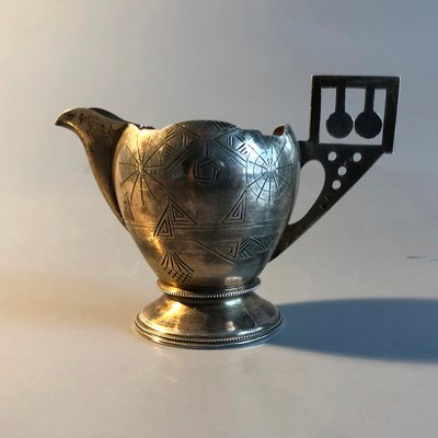 Antique Russian Art Nouveau Engraved Creamer by Antip Kuzmichev, Russia-HWV-1150708