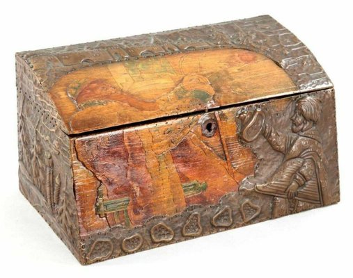 Antique Russian Wooden Box with Basma Abramtsevo-OZS-1360256