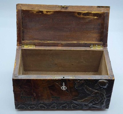 Antique Russian Wooden Box with Basma Abramtsevo-OZS-1360256