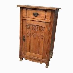 Antique Rustic Pinewood Nightstand-OXJ-679059