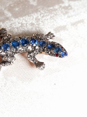 Antique Sapphire Lizard Brooch-EAI-712971