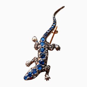 Antique Sapphire Lizard Brooch-EAI-712971