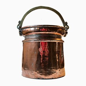 Antique Scandinavian Coal or Fireplace Bucket in Copper, 18th Century-LCR-883849