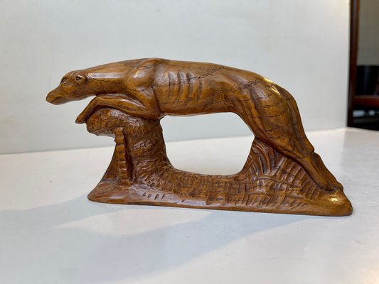 Antique Scandinavian Oak Greyhound-LCR-1309523