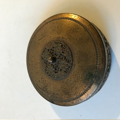 Antique Scandinavian Trinket Box in Bronze and Brass, 1920s-LCR-1001413